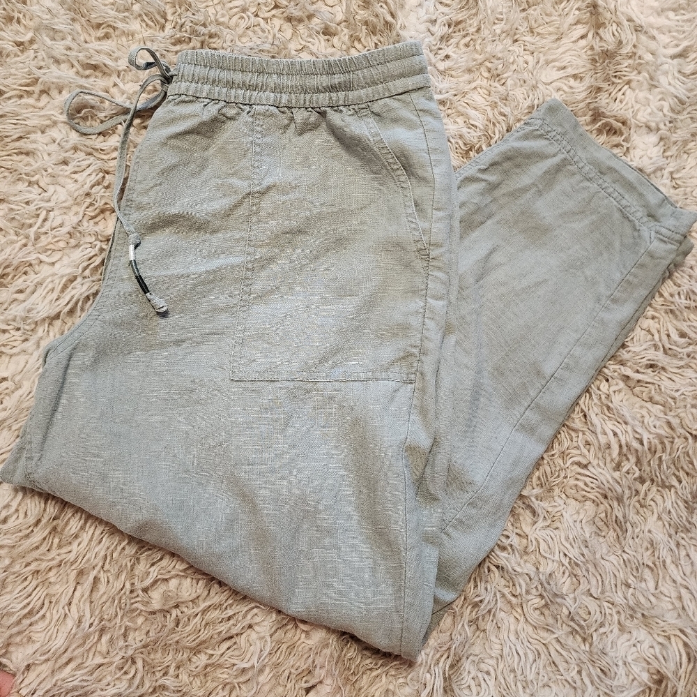J. Crew linen cropped pants size XL